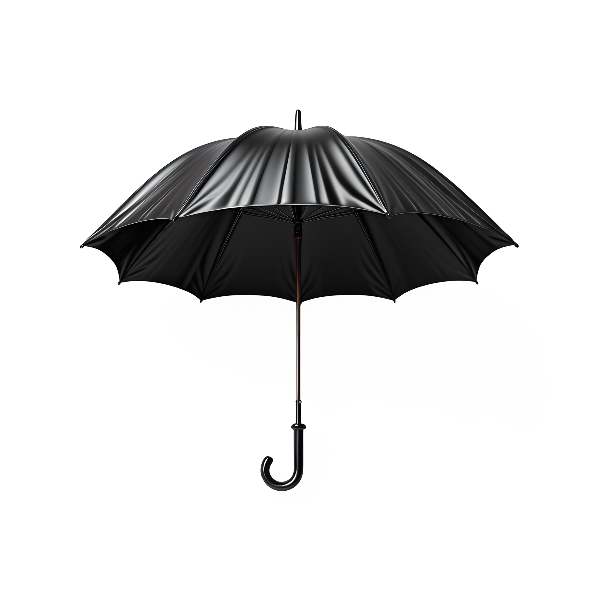 AI generated black umbrella isolated on transparent background