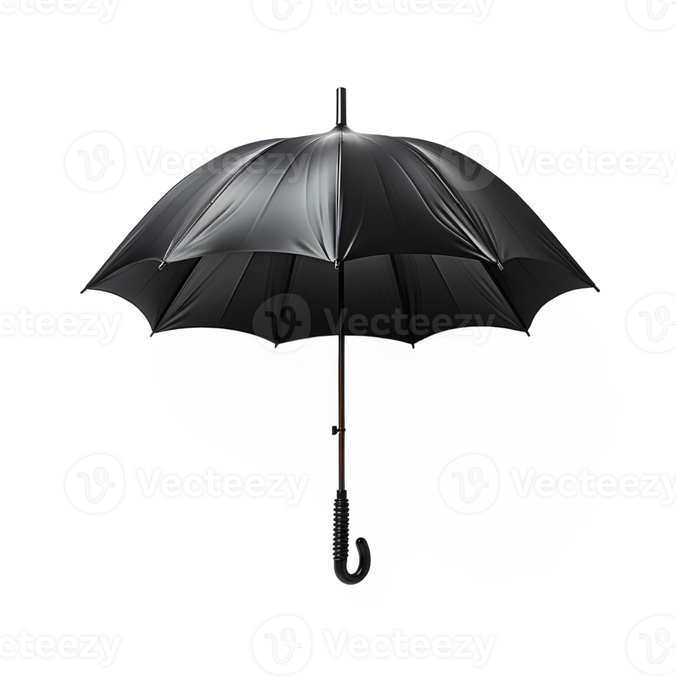 AI generated black umbrella isolated on transparent background ,umbrella png ,generative ai
