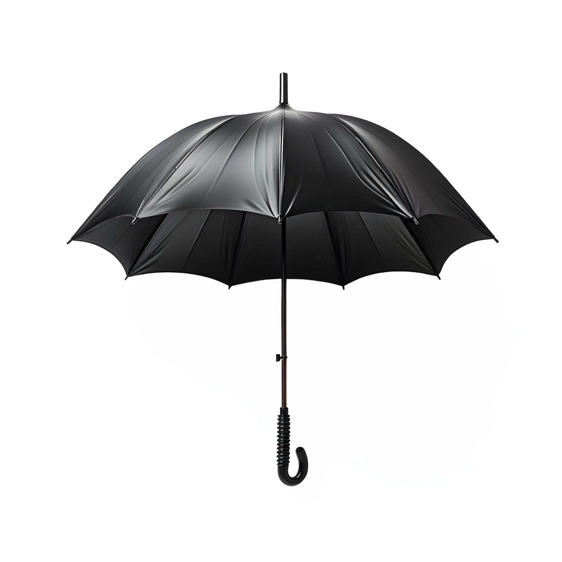 AI generated black umbrella isolated on transparent background