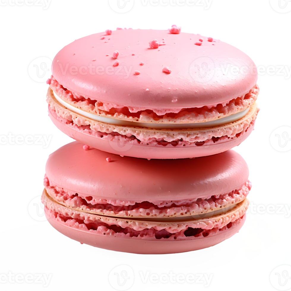 AI generated stack of pink macaroons isolated on transparent background ,generative ai png