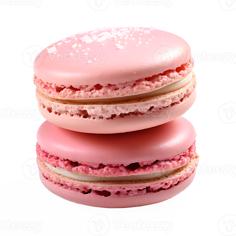 AI generated stack of pink macaroons isolated on transparent background ,generative ai png