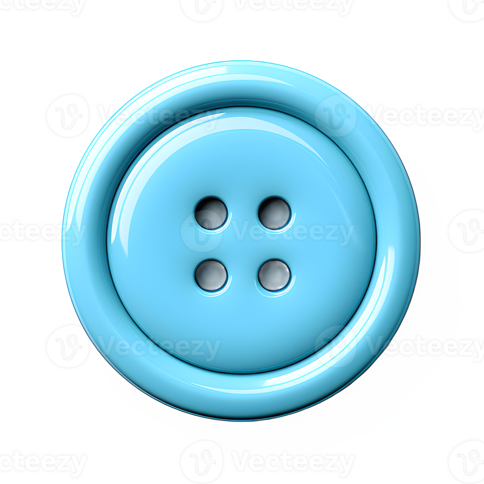 AI generated blue clothing buttons isolated on transparent background ,generative ai png