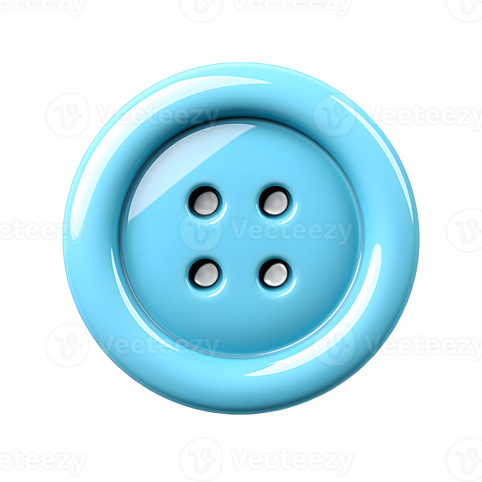 AI generated blue clothing buttons isolated on transparent background ,generative ai png