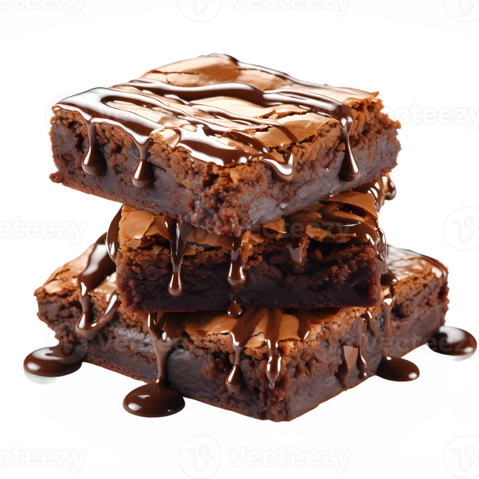 AI generated chocolate brownie cake isolated on transparent background ,brownie png ,generative ai