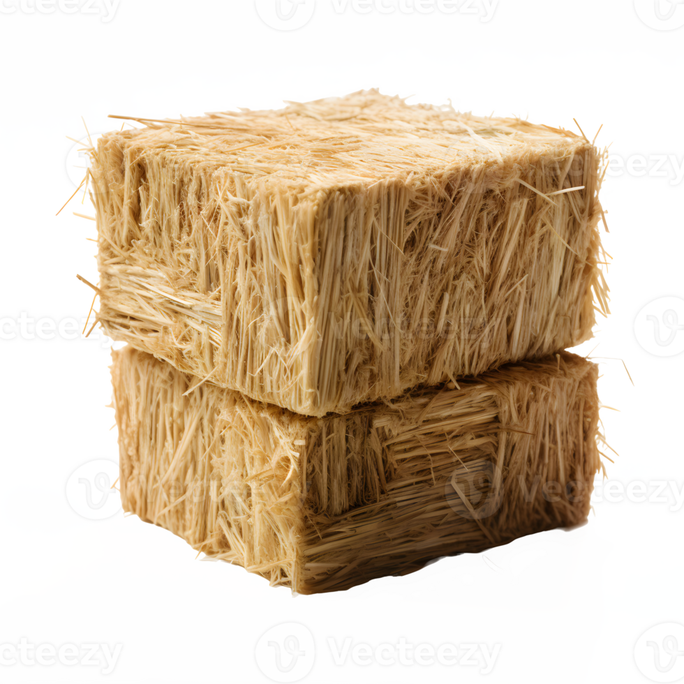 AI generated straw block isolated on transparent background ,pile of dry grass png ,generative ai