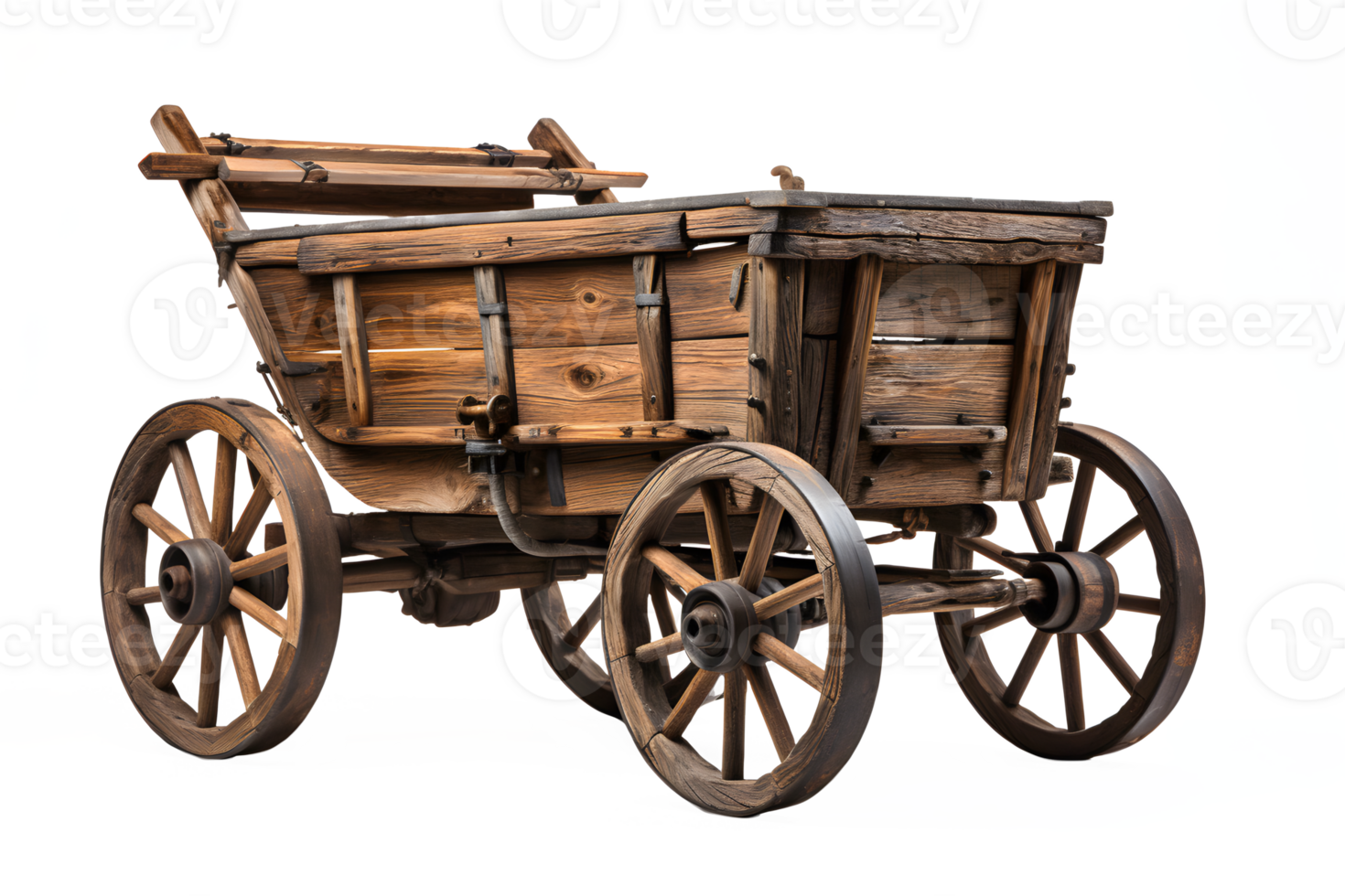 ai généré vieux en bois Chariot isolé sur transparent Contexte ,ancien wagon png ,génératif ai