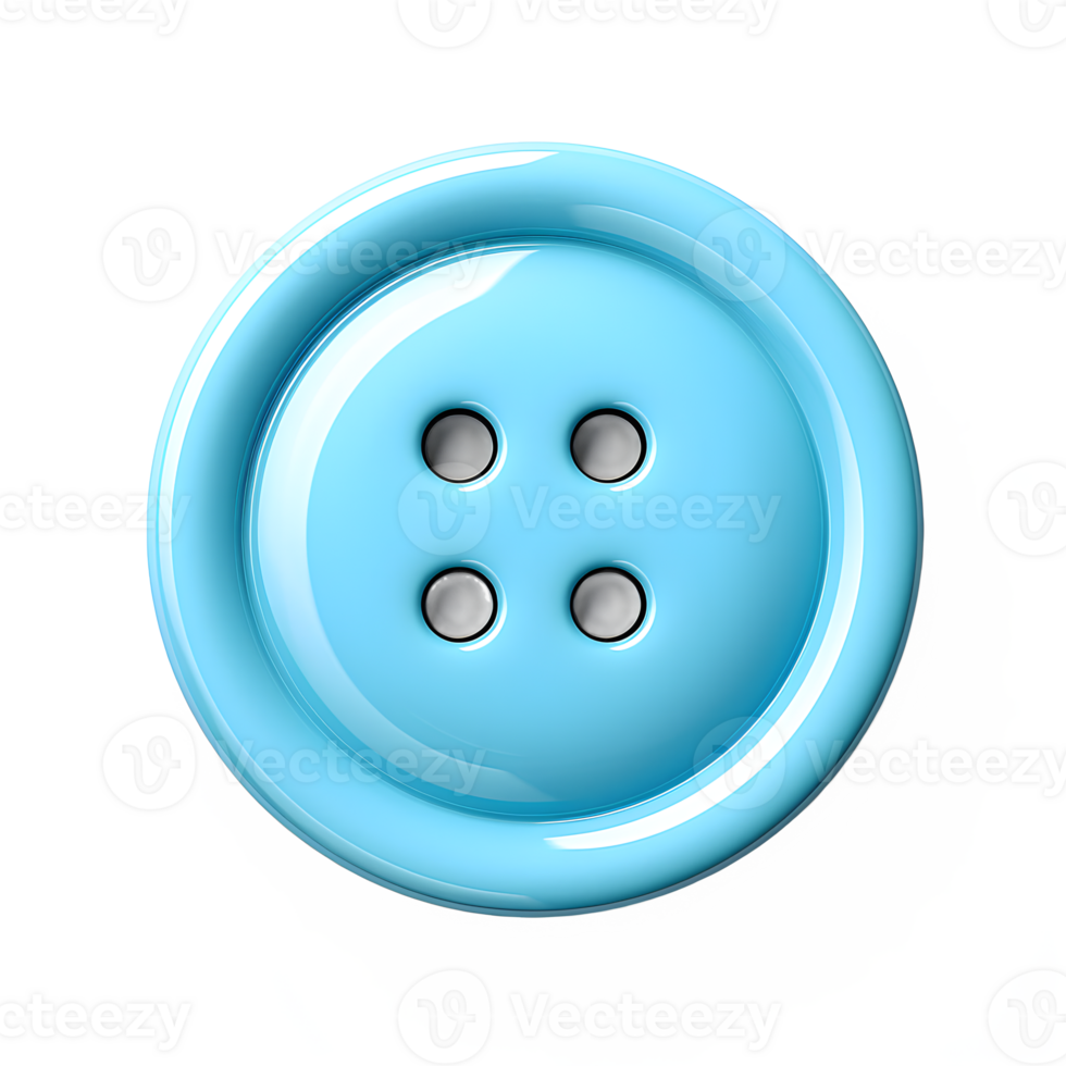 AI generated blue clothing buttons isolated on transparent background ,generative ai png