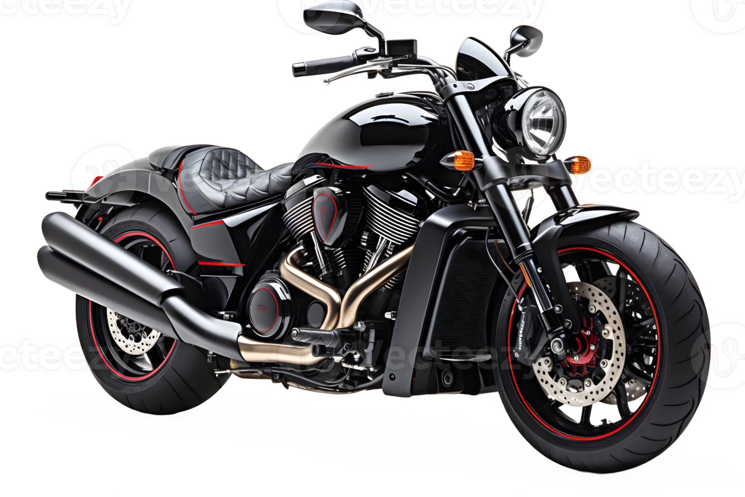 ai generiert schwarz Motorrad isoliert auf transparent Hintergrund ,klassisch Motorrad png ,generativ ai