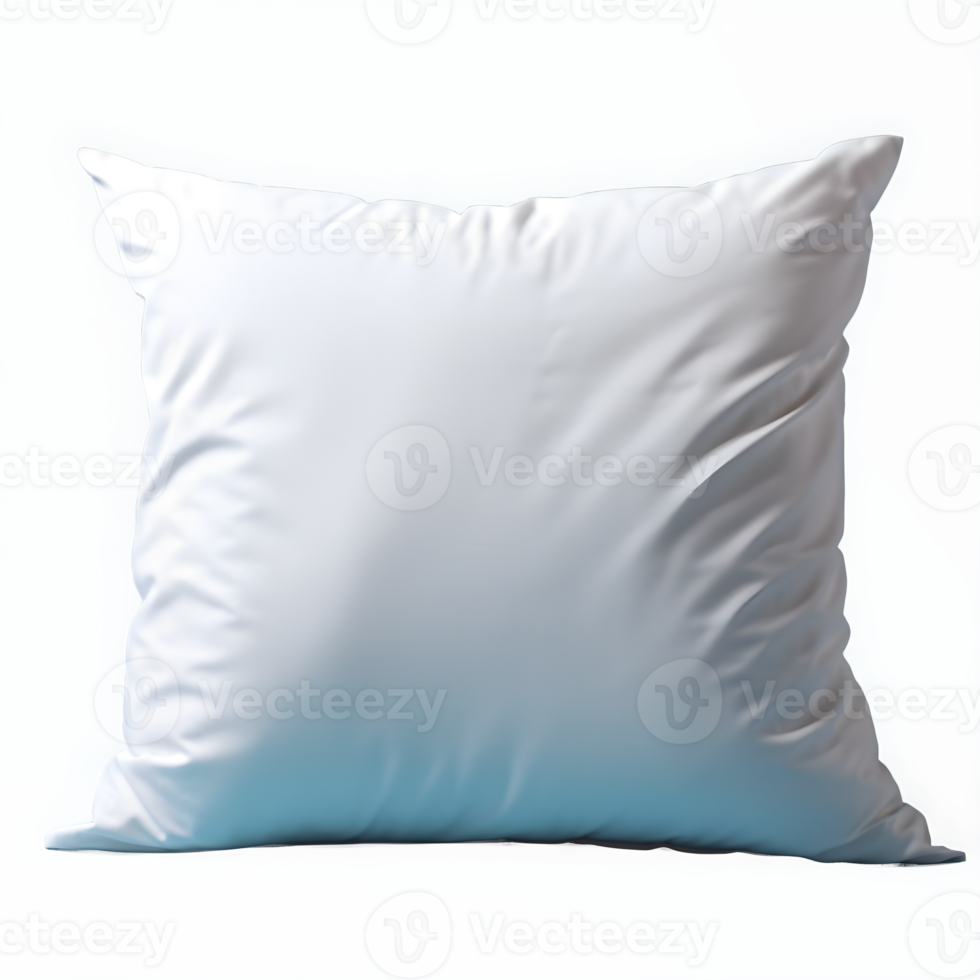 AI generated white pillow isolated on transparent background ,pillow mock up png ,generative ai