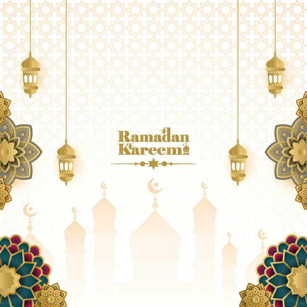 Elegant Ramadan Kareem Background, for poster, frame concept, flyer, poster. vector