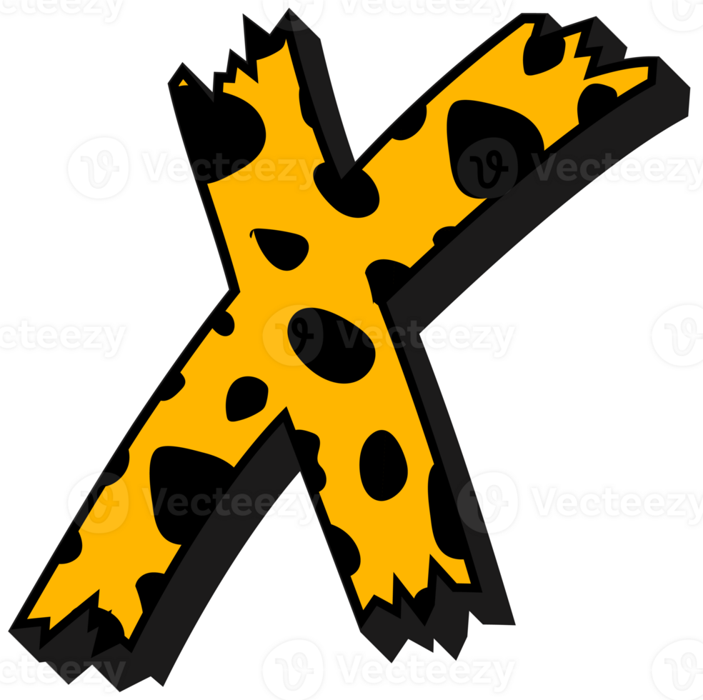 Cheetah Alphabet Letter X png