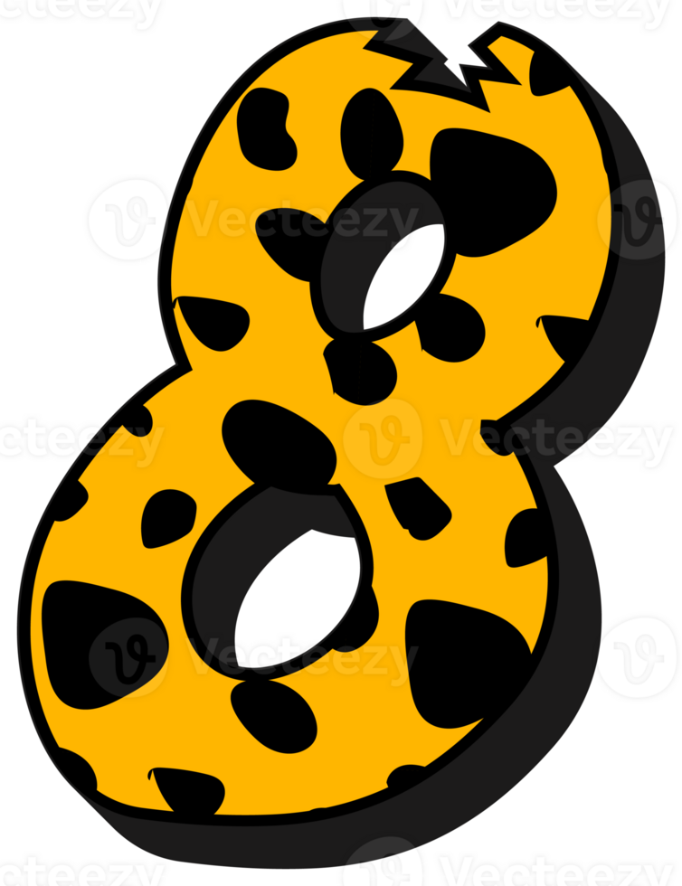 Cheetah Alphabet Number 8 png