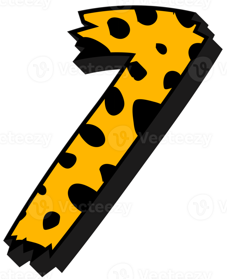 Cheetah Alphabet Number 7 png