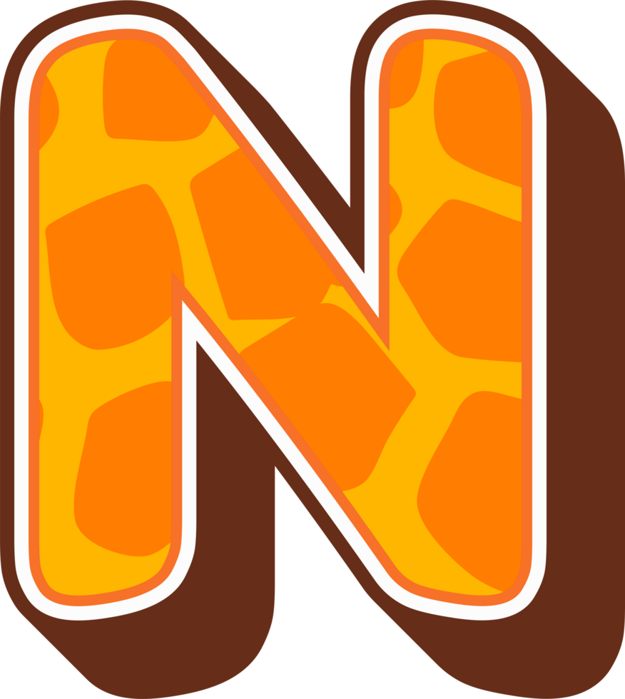 Giraffe Alphabet Letter N png