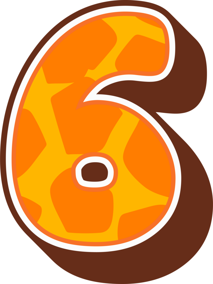 Giraffe Alphabet Number 6 png