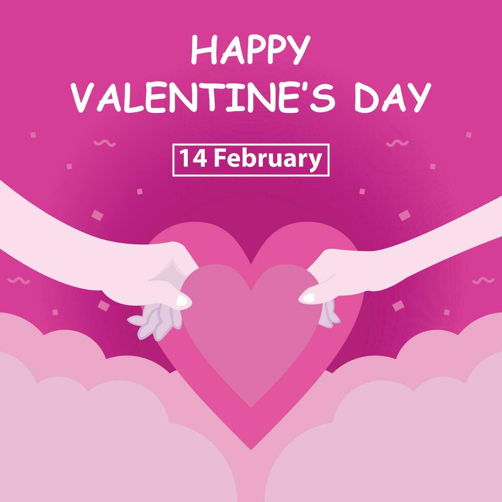illustration vector graphic of a pair of hands holding a heart symbol together, perfect for international day, valentines day, celebrate, greeting card, etc.