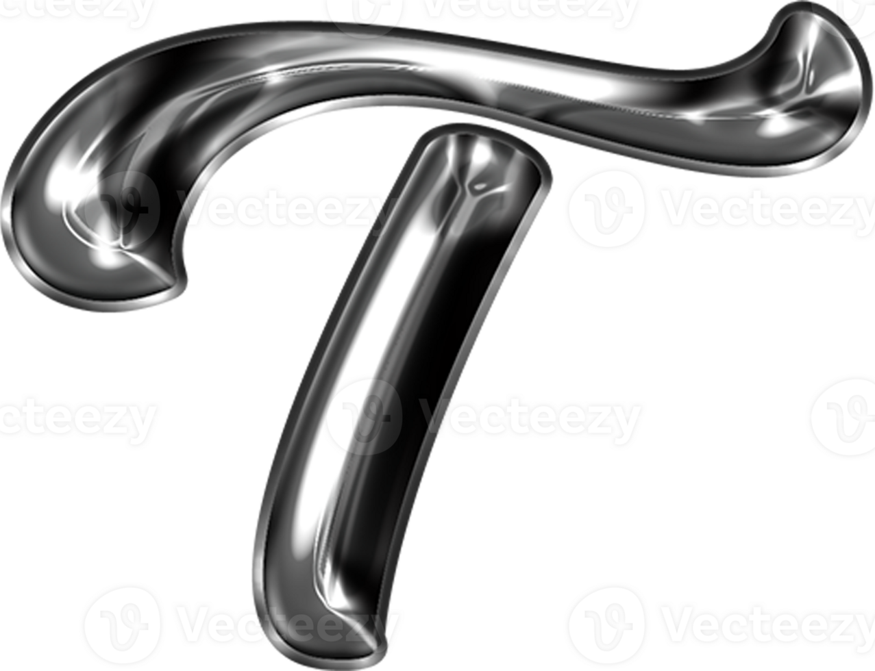 Metal Liquid Alphabet Letter T png