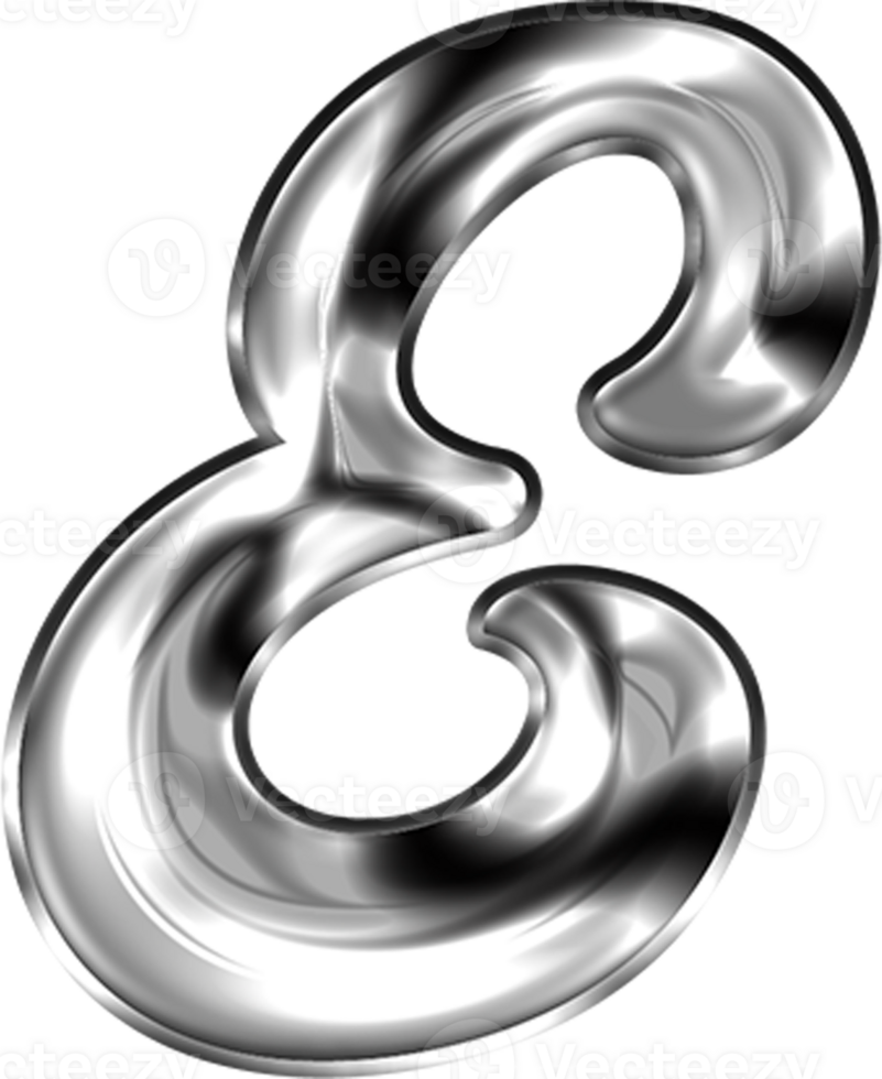 Metal Liquid Alphabet Letter E png