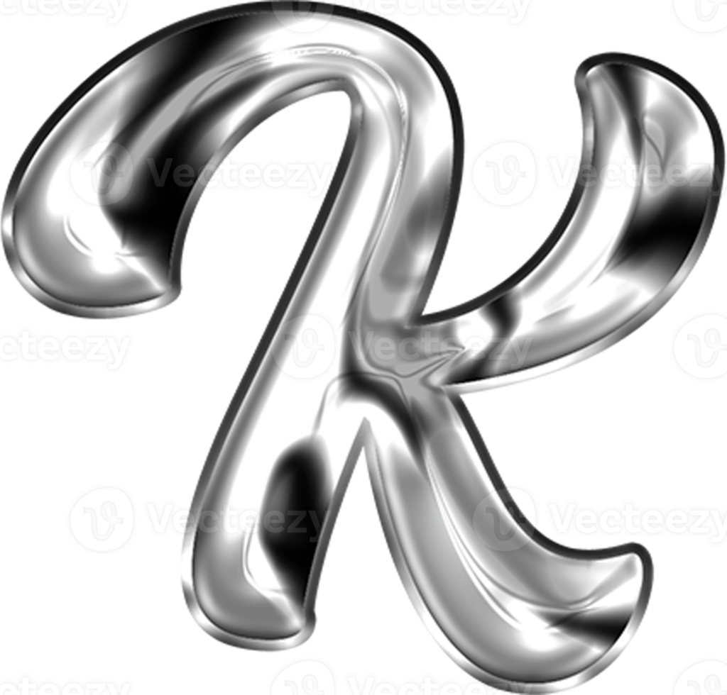 Metal Liquid Alphabet Letter K png
