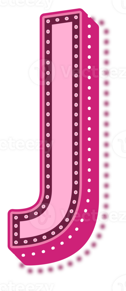 Valentine Pink Dotted Alphabet Letter J png