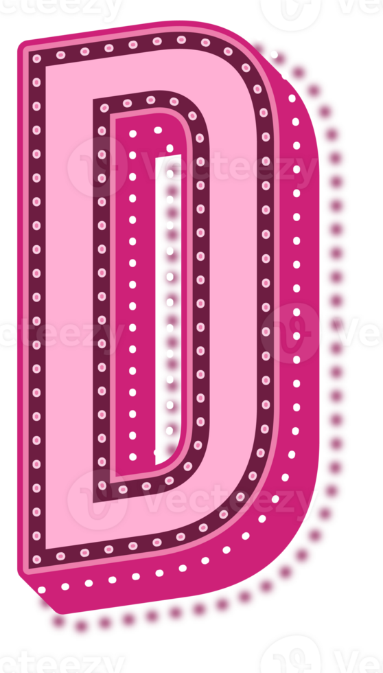 Valentine Pink Dotted Alphabet Letter D png