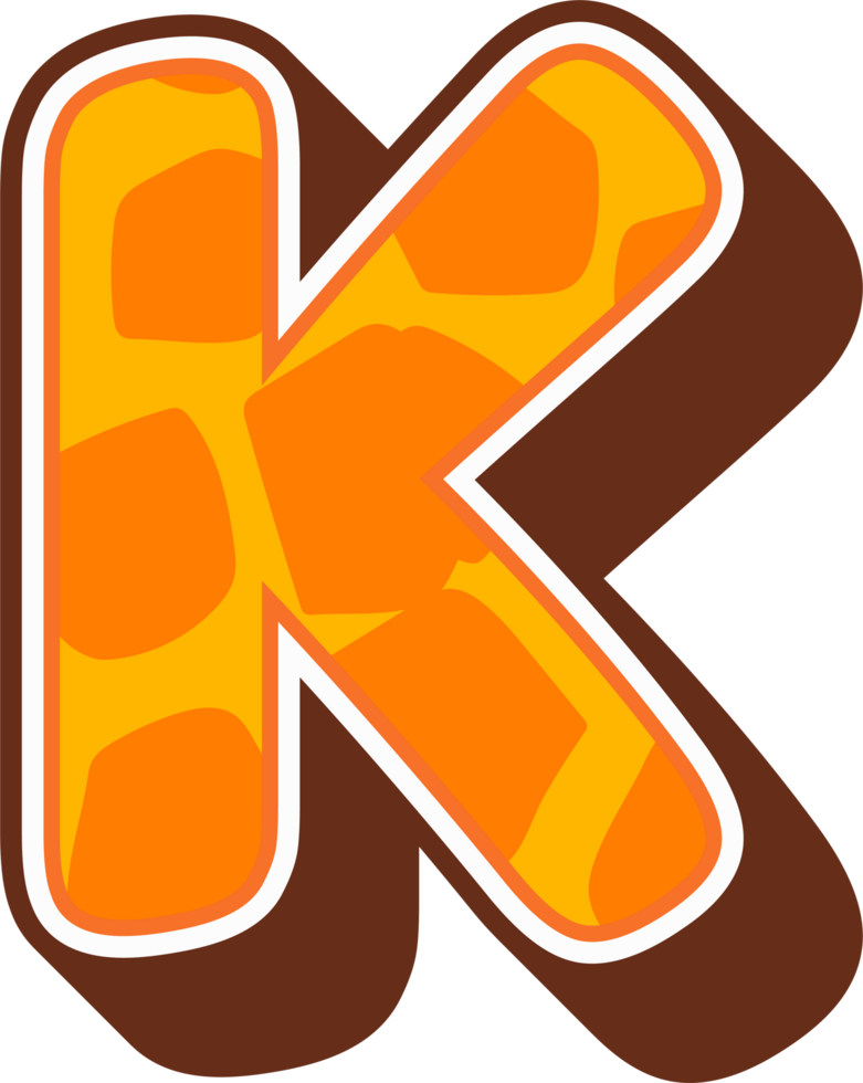 Giraffe Alphabet Letter K png