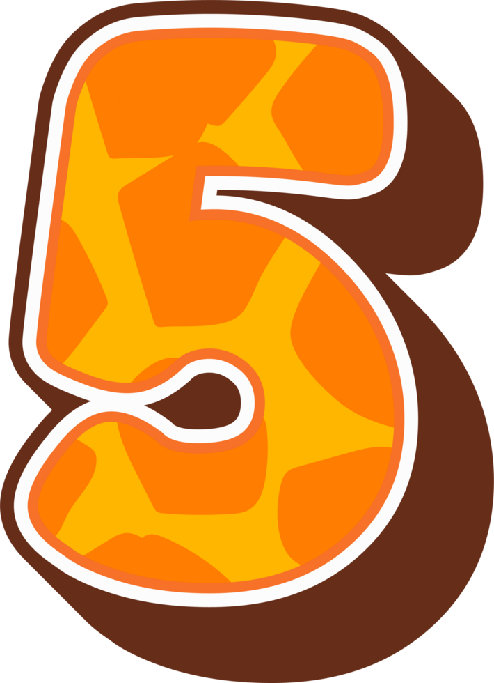 Giraffe Alphabet Number 5 png