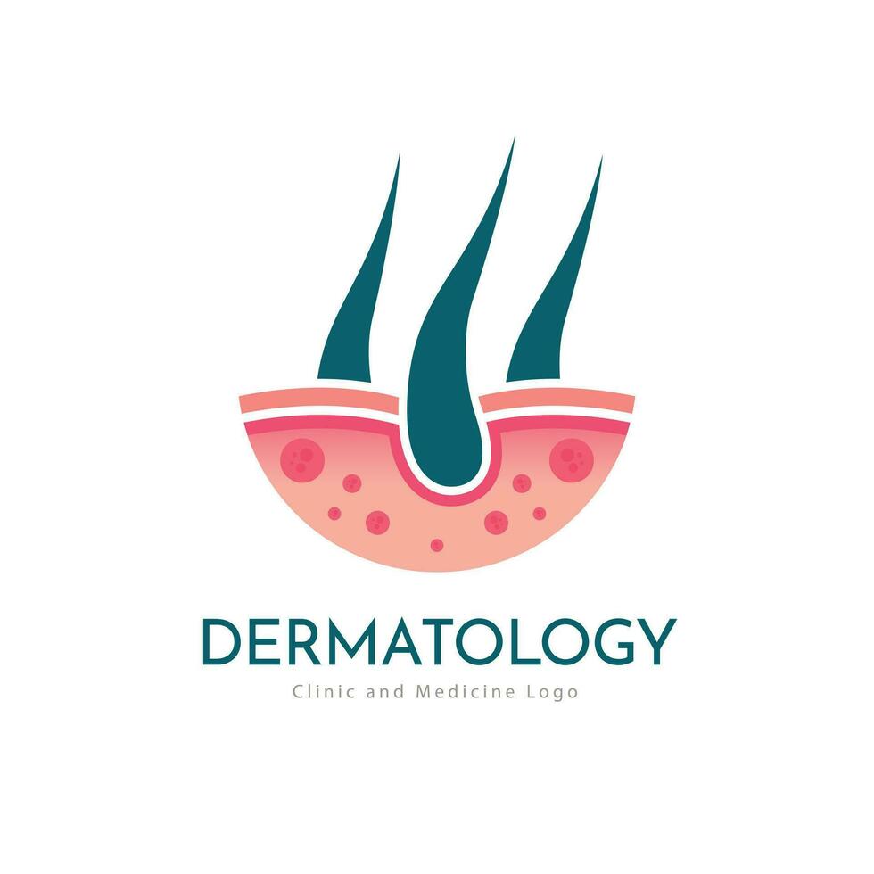 Dermatology skin care clinic and medicine logo template design for brand or company and other vector