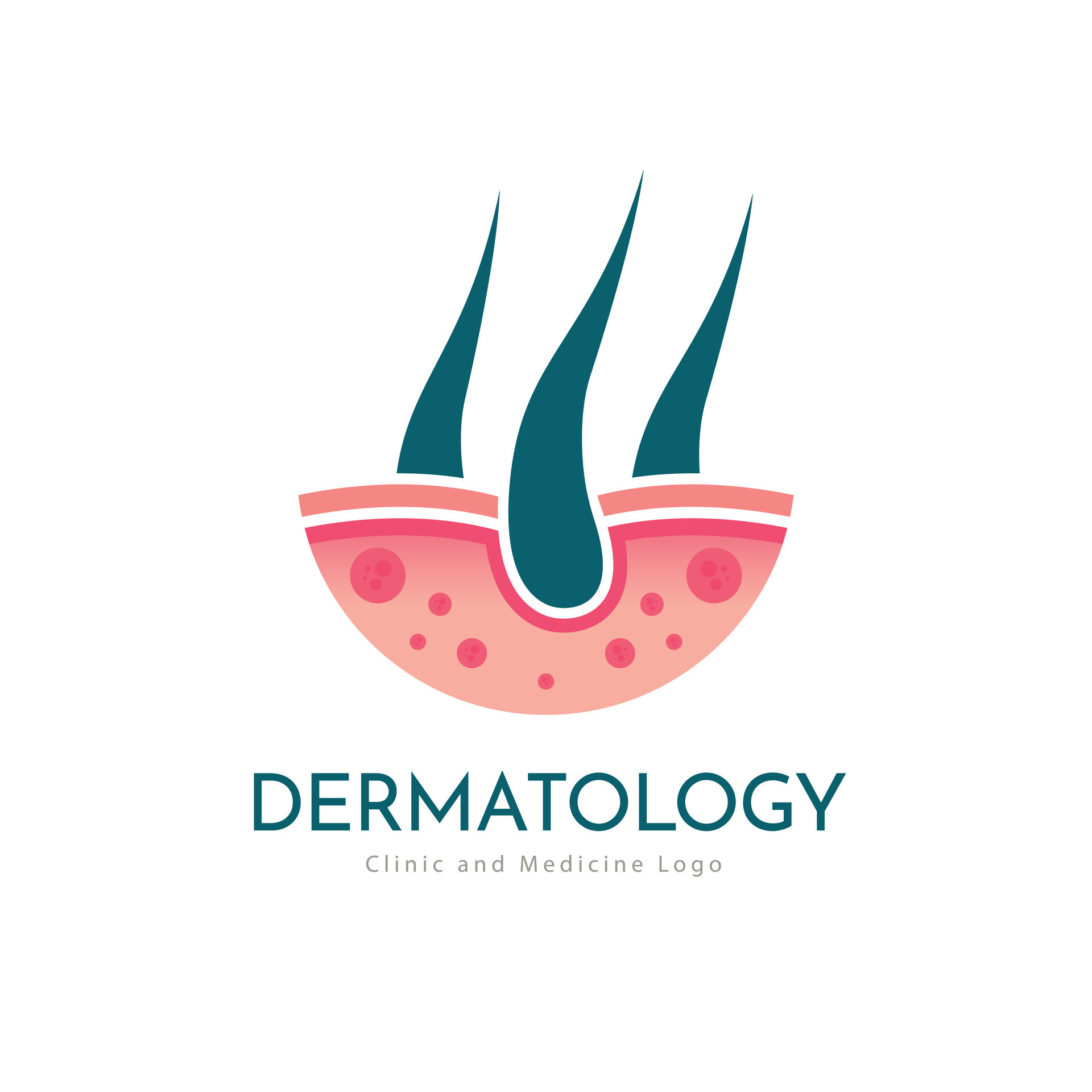 Dermatology skin care clinic and medicine logo template design for