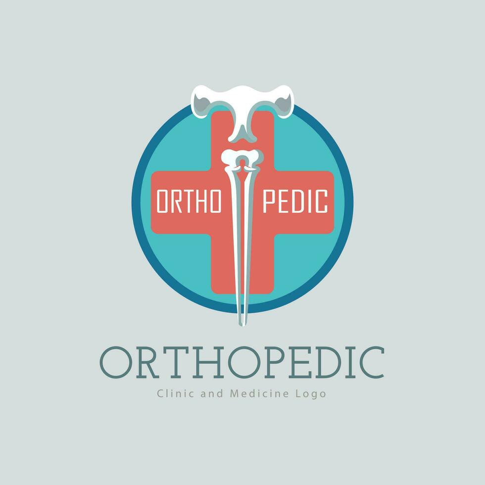 Orthopedics clinic and medicine logo template design for brand or company and other vector