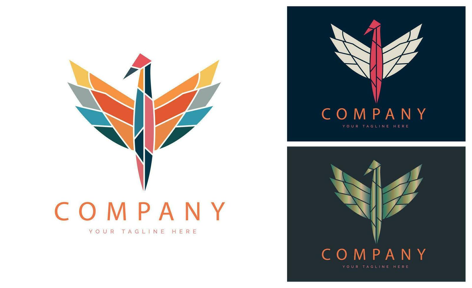 flying bird mosaic style logo template design for brand or company and other vector