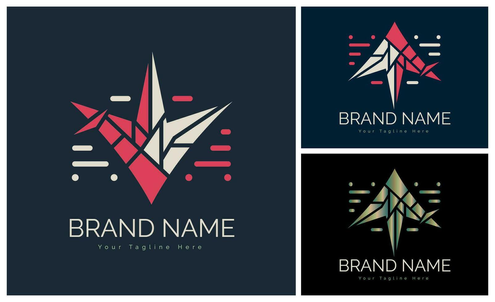 flying bird mosaic style logo template design for brand or company and other vector