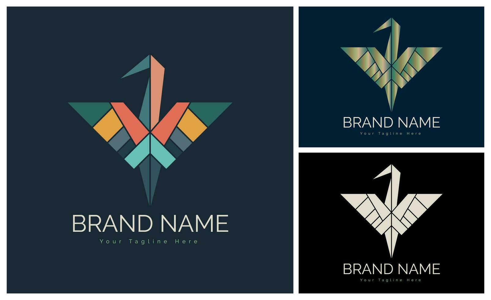 flying bird mosaic style logo template design for brand or company and other vector