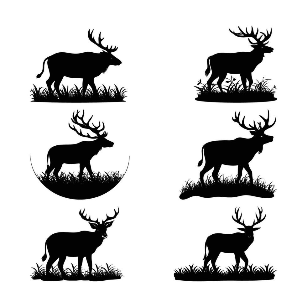 gratis vector silueta animal en naturaleza blanco vector