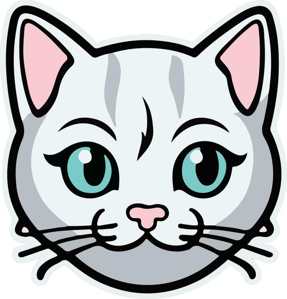 Cute cat sticker vector