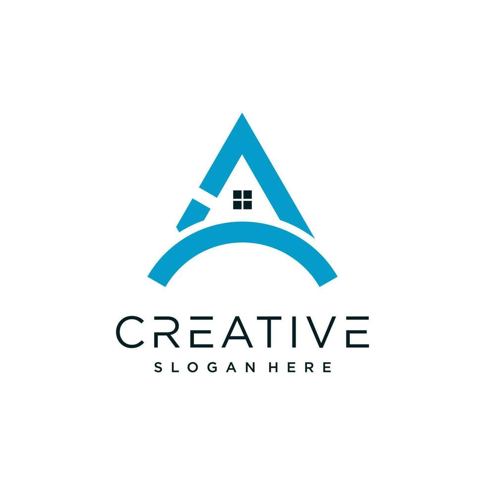 Letter A logo design with modern unique style premium vector