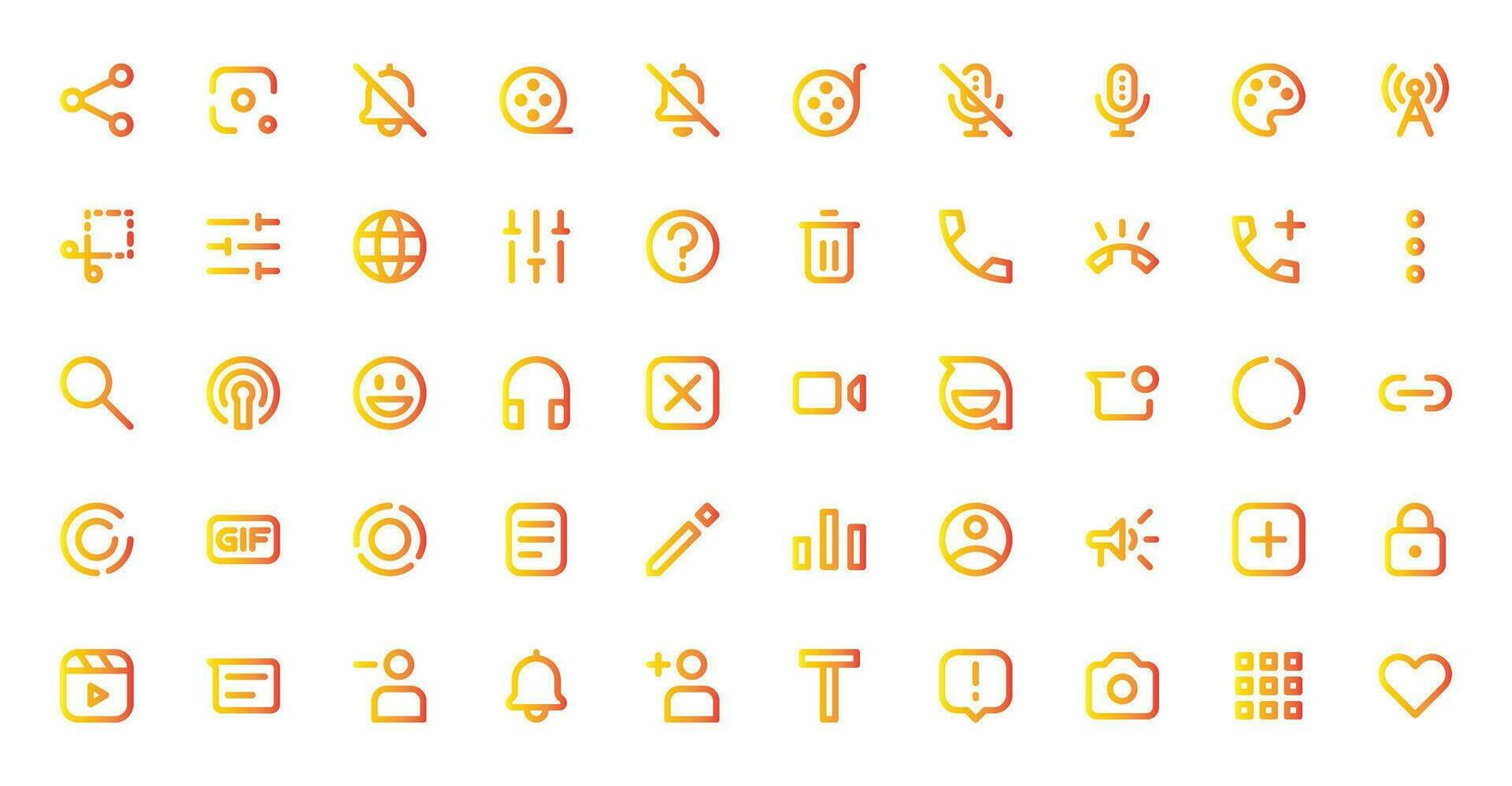 Social Media UI Icon Set vector