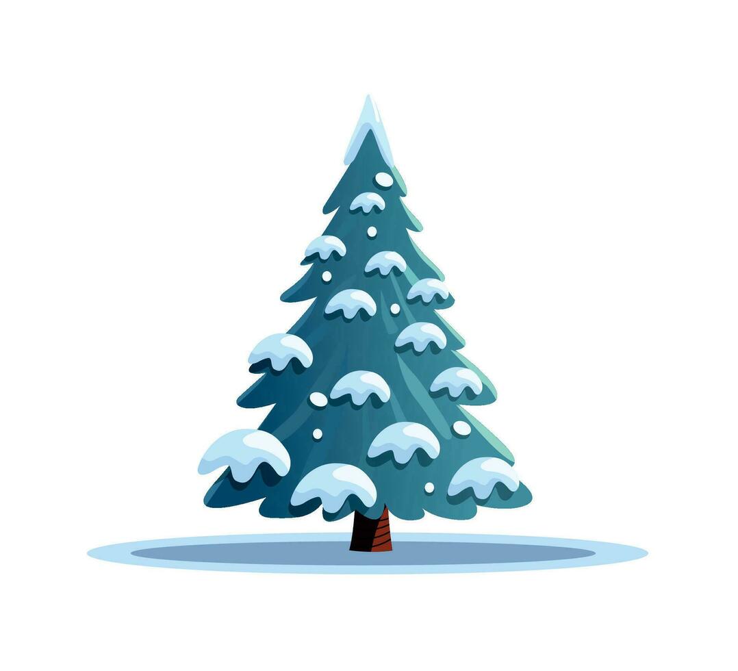 Christmas tree with snow vector illustration