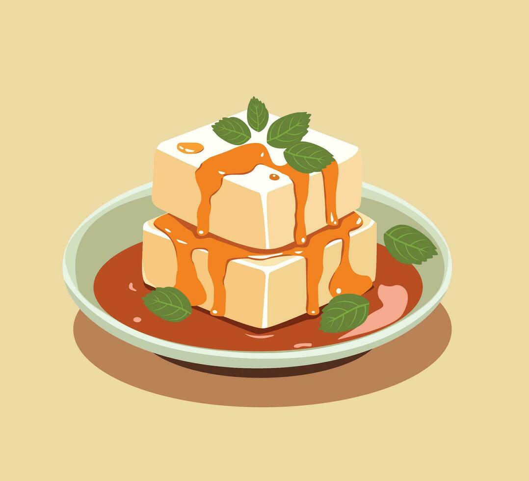 cake with caramel vector illustration