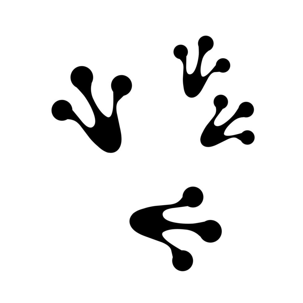 Frog footprints on a white background. Frog legs. Suitable for amphibian logos. vector