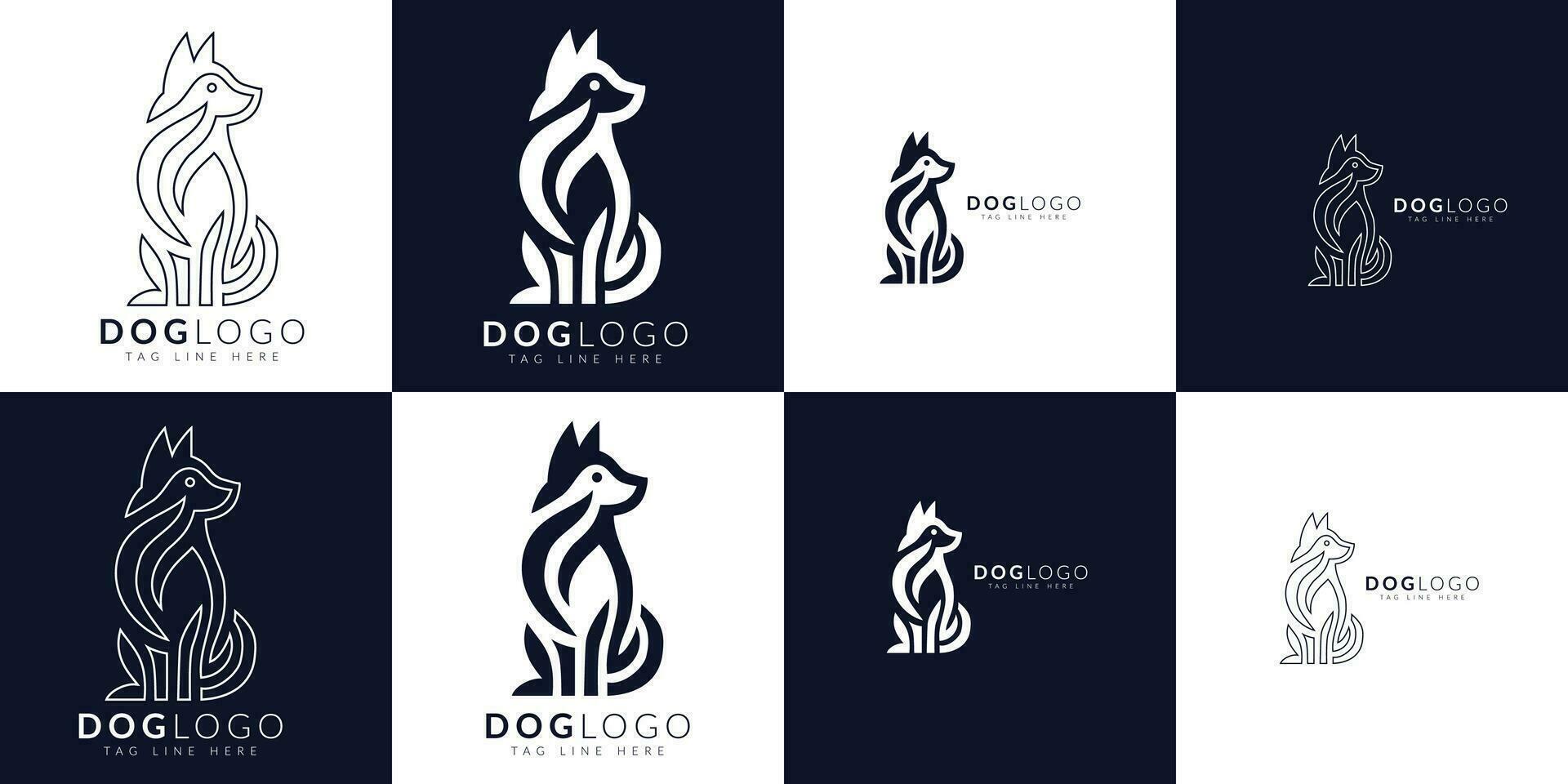 un colección de único perro logos vector