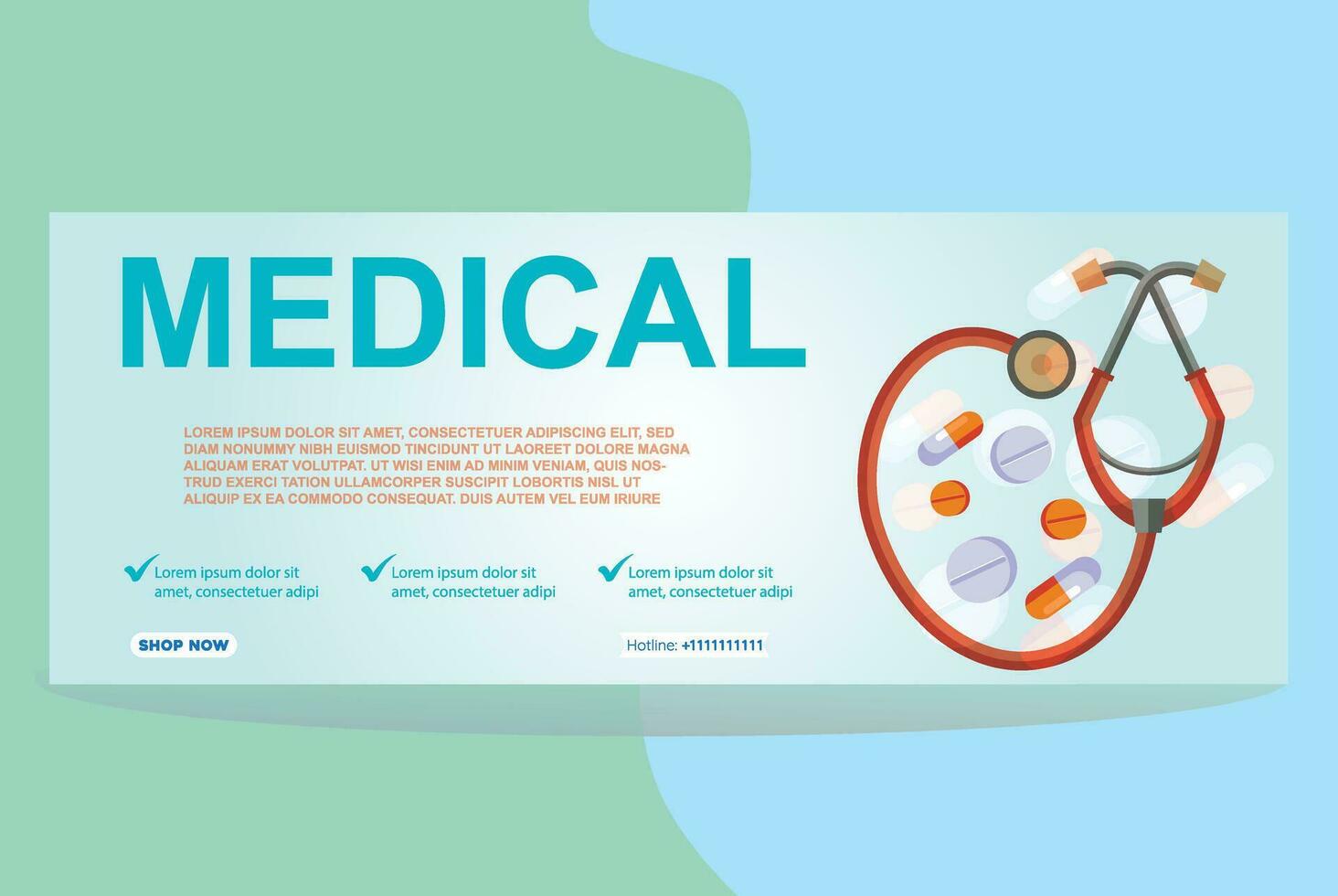 medical banner design template vector