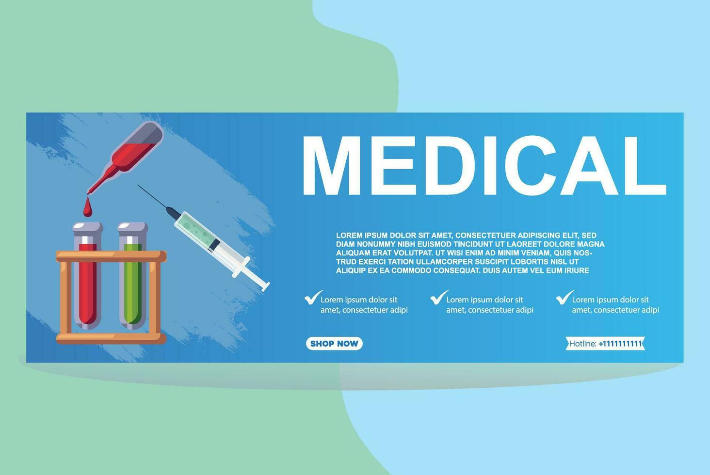 médico bandera diseño modelo vector