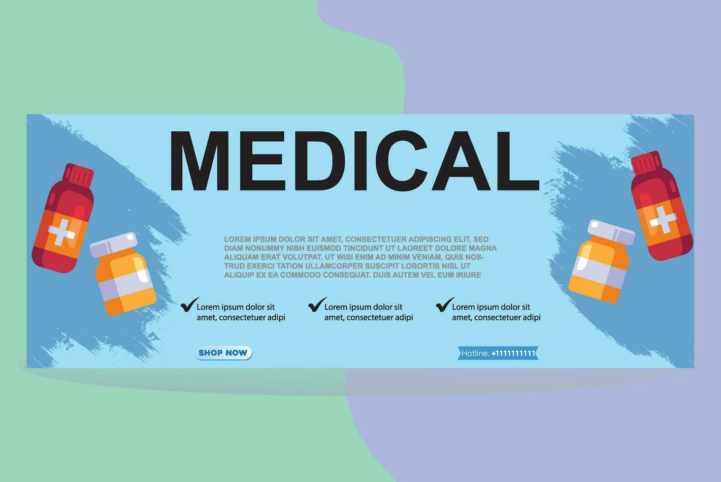 medical banner design template vector