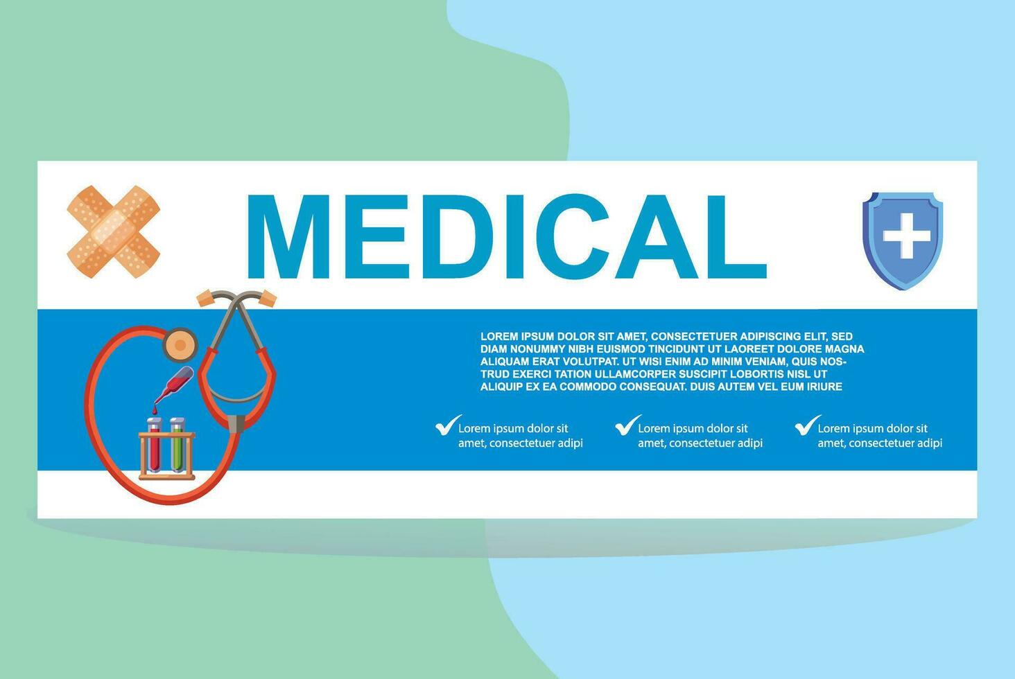 médico bandera diseño modelo vector