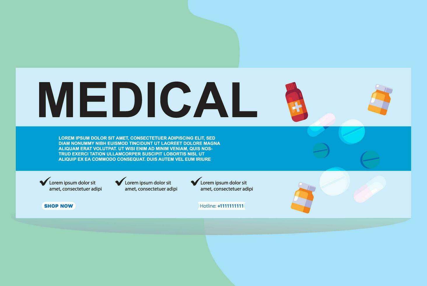 medical banner design template vector