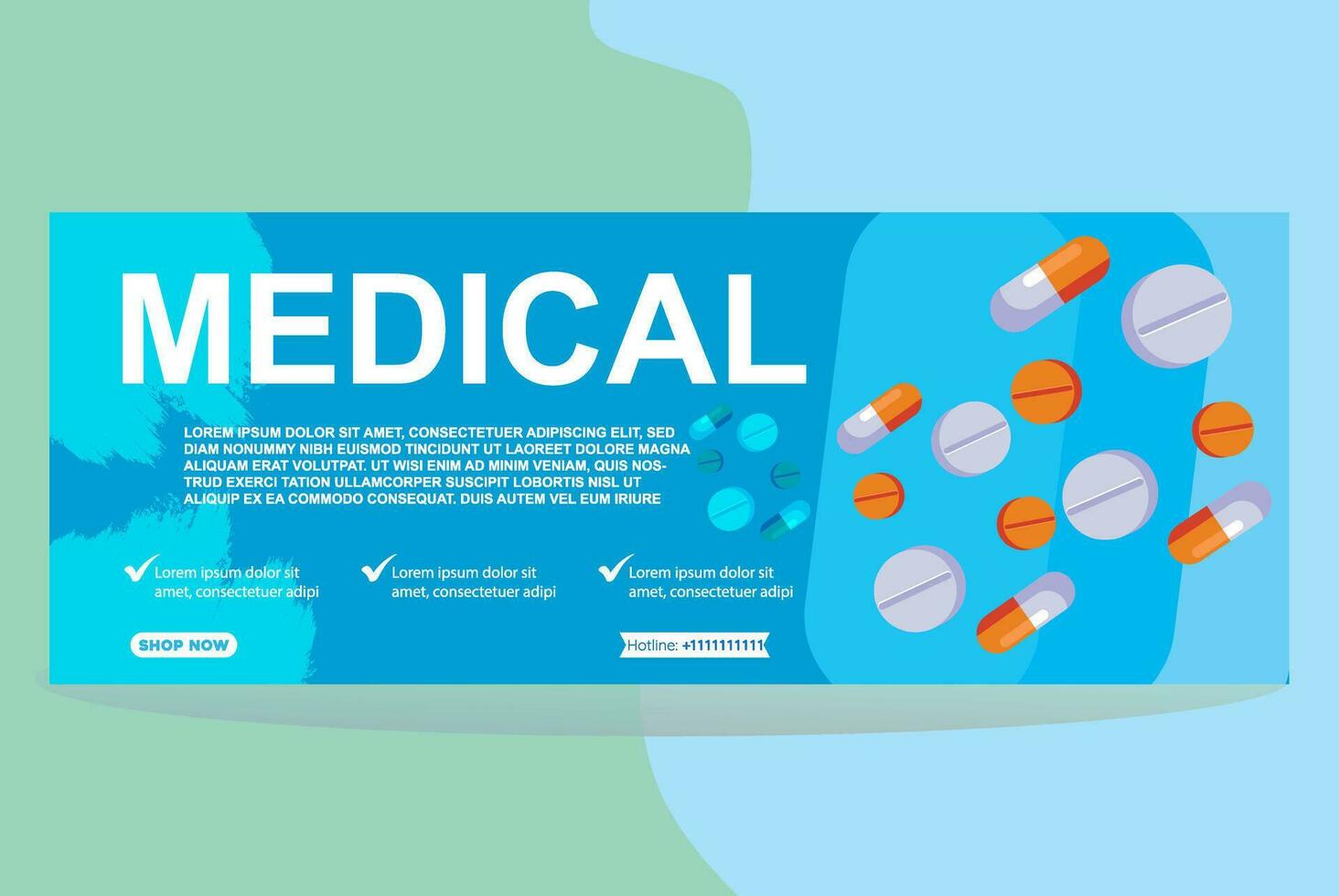 medical banner design template vector
