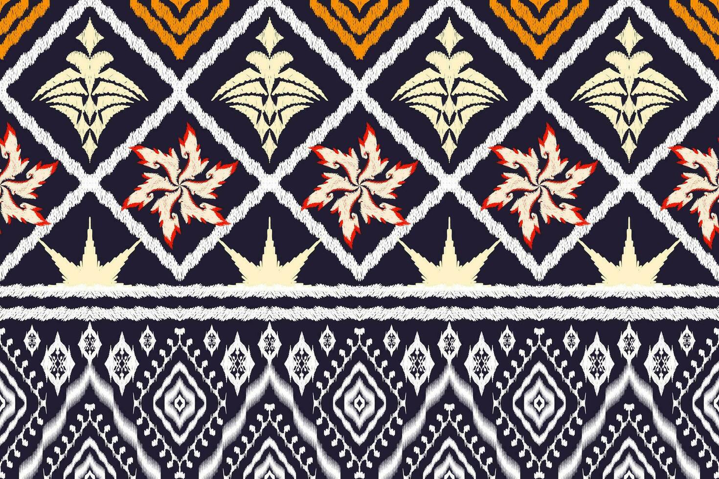 Geometric ethnic aztec embroidery style.Figure ikat oriental traditional art pattern.Design for ethnic background,wallpaper,fashion,clothing,wrapping,fabric,element,sarong,graphic,vector illustration. vector