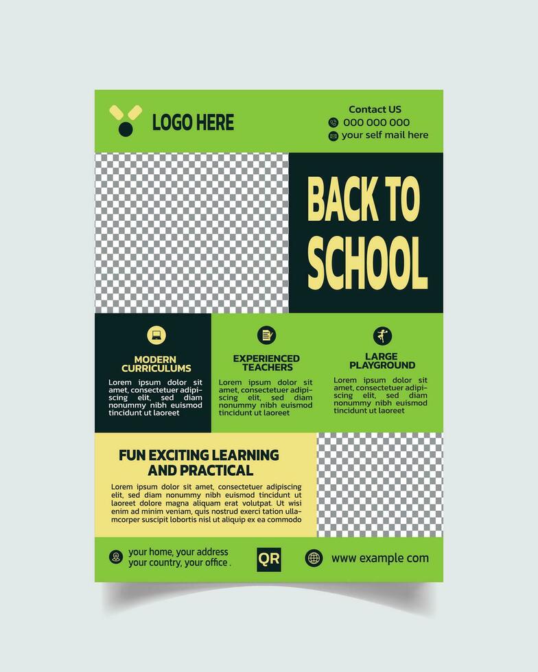 Trending Back To School Flyer or School Poster and   School Advertising Leaflet Vector File