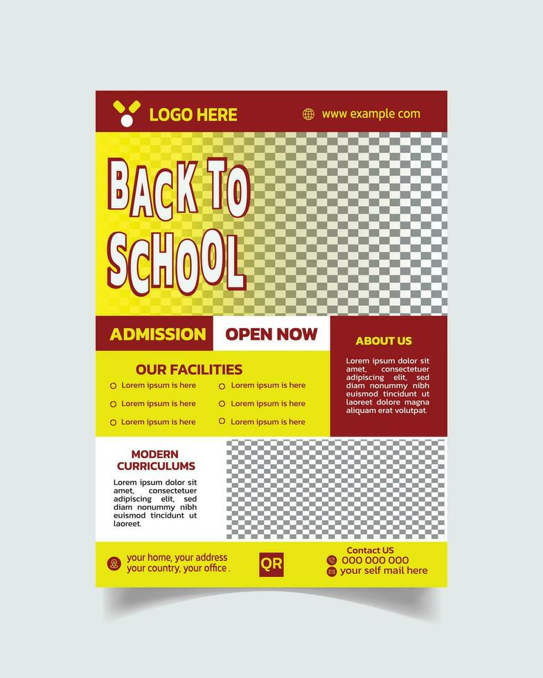 Luxury Kids School Poster and Modern Design School Leaflet Admission Open Flyer Vector File